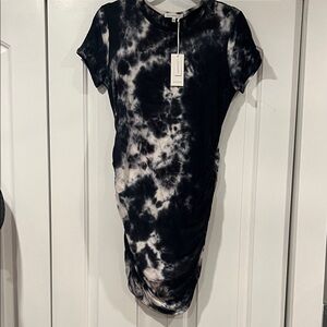 Antistar Stylish‎ Black and White Tie-Dye Mini Dress large